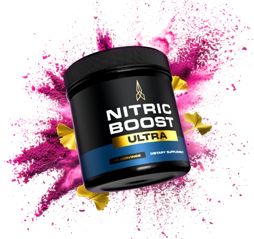 nitric boost bottle with background